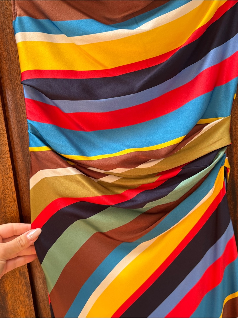 Staud Phare Dress in Multicolor Stripe - Picture 5 of 6